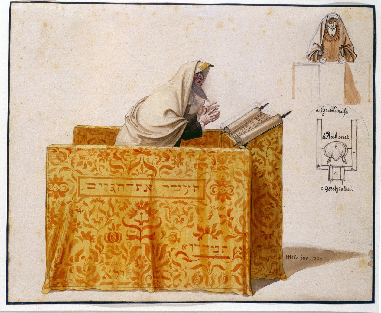 Rabbi synagogassa, 1830 tekijältä Hieronymus Hess