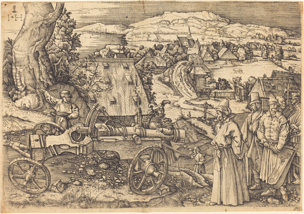 Suuri tykki tekijältä Hieronymus Hopfer after Albrecht Dürer