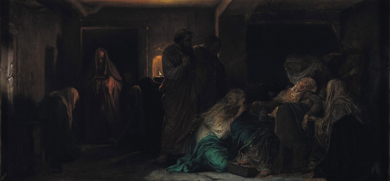 Neitsyt pyörtyminen, 1856 tekijältä Hippolyte Delaroche