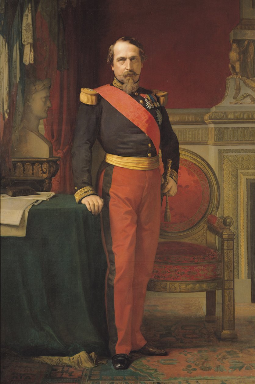 Napoleon III:n (1808-73) muotokuva 1862 tekijältä Hippolyte Flandrin