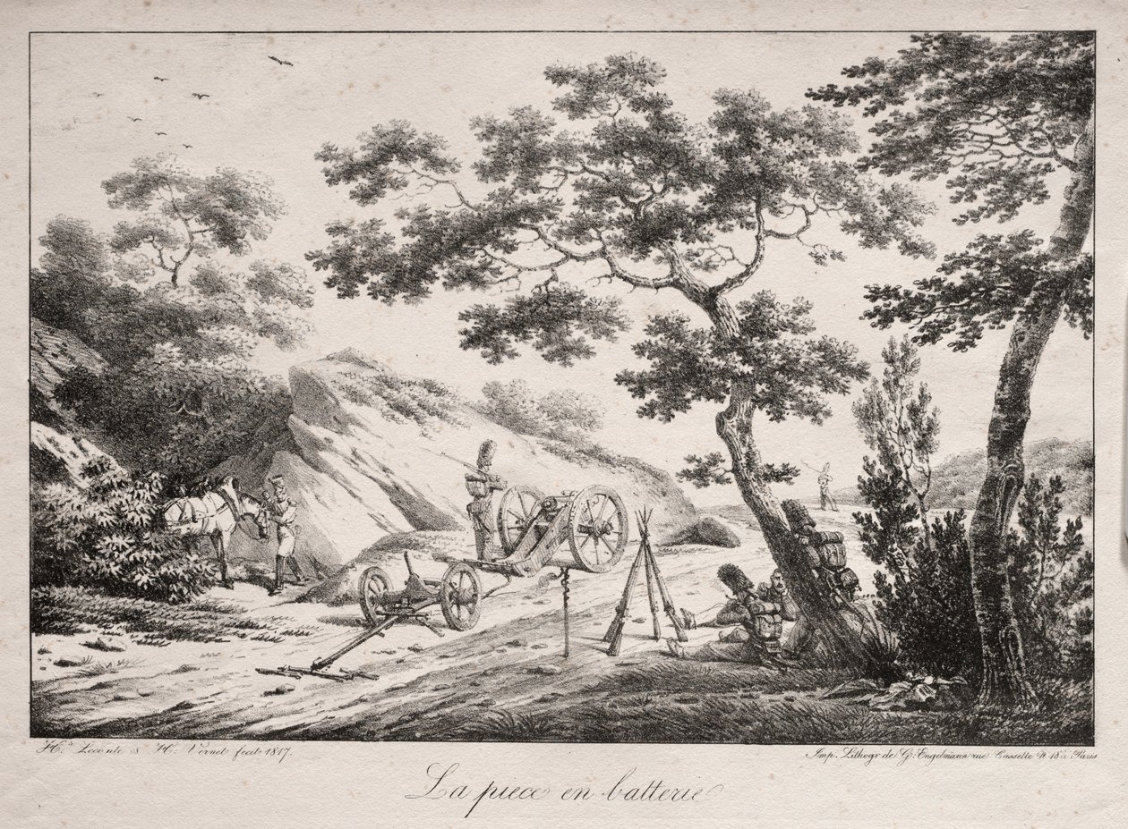 Canon Ready to Fire, 1817. tekijältä Hippolyte Lecomte
