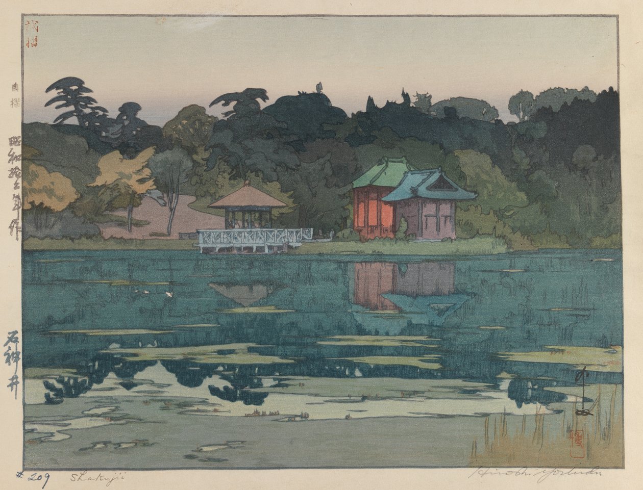 Sakujii (puupainatus paperille) tekijältä Hiroshi Yoshida