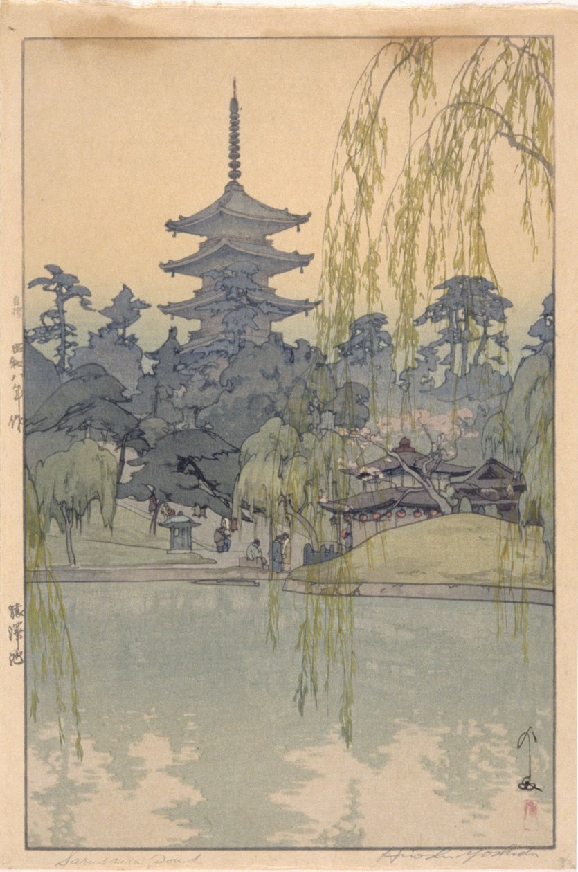 Sarusawa Pond (värillinen puupainatus) tekijältä Hiroshi Yoshida