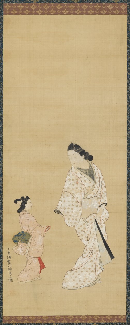 Yujo ja tyttö, 1688-1697. tekijältä Hishikawa Morofusa
