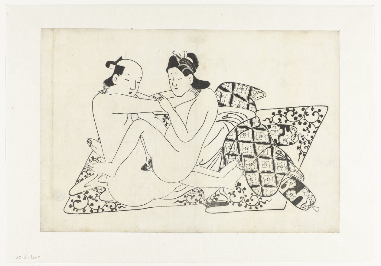 Eroottinen esitys tekijältä Hishikawa Moroshige (attributed to)