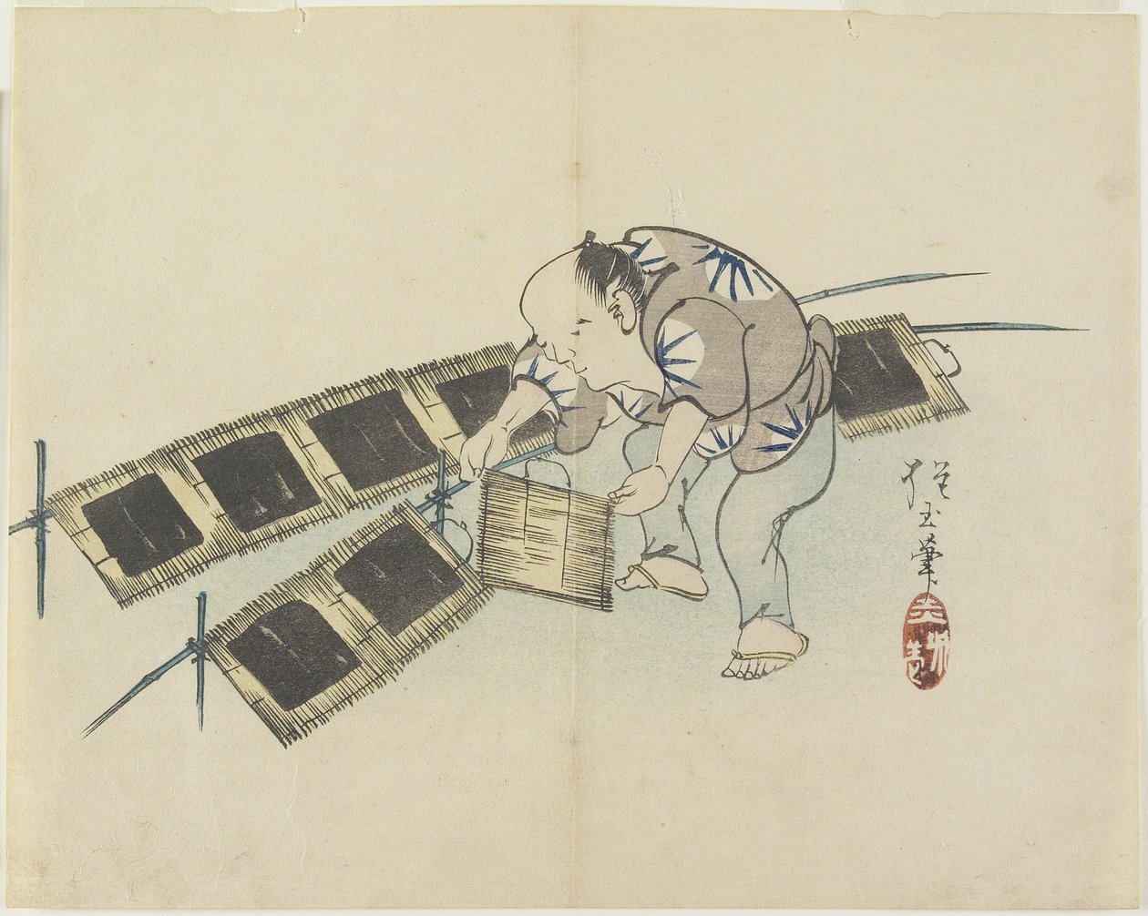 (Drying Laver), noin 1830 tekijältä Hogyoku