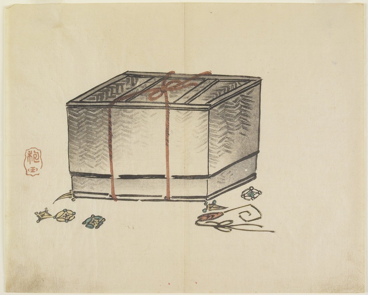 (Wicker Storage Box), c. 1830 tekijältä Hogyoku