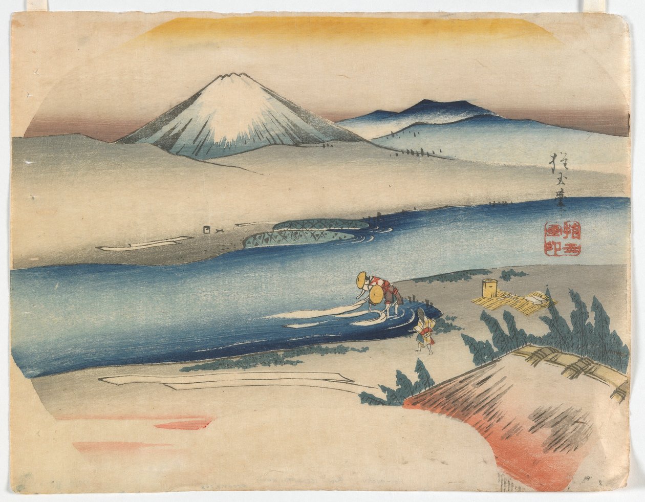Fuji-vuori, Edo-kausi, n. 1840 (värillinen puupainatus) tekijältä Hogyoku