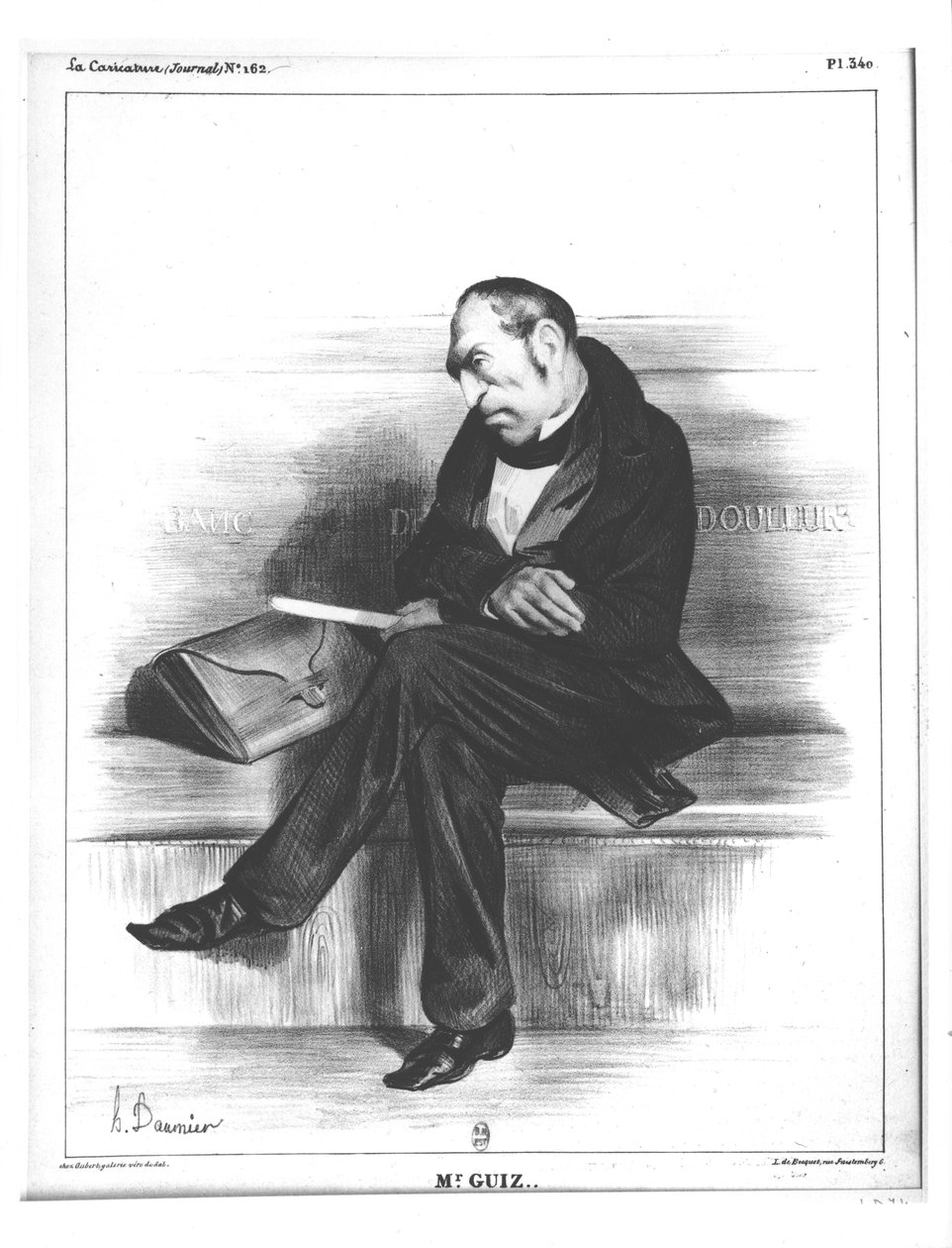 Francois Guizotin (1787-1874) karikatyyri elokuvasta "La Caricature" tekijältä Honoré Daumier