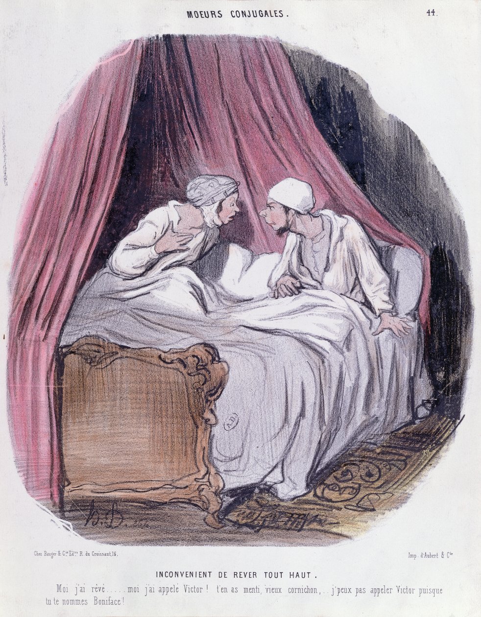 Sarjakuva avioliitosta, 1800-luvun puoliväli tekijältä Honoré Daumier