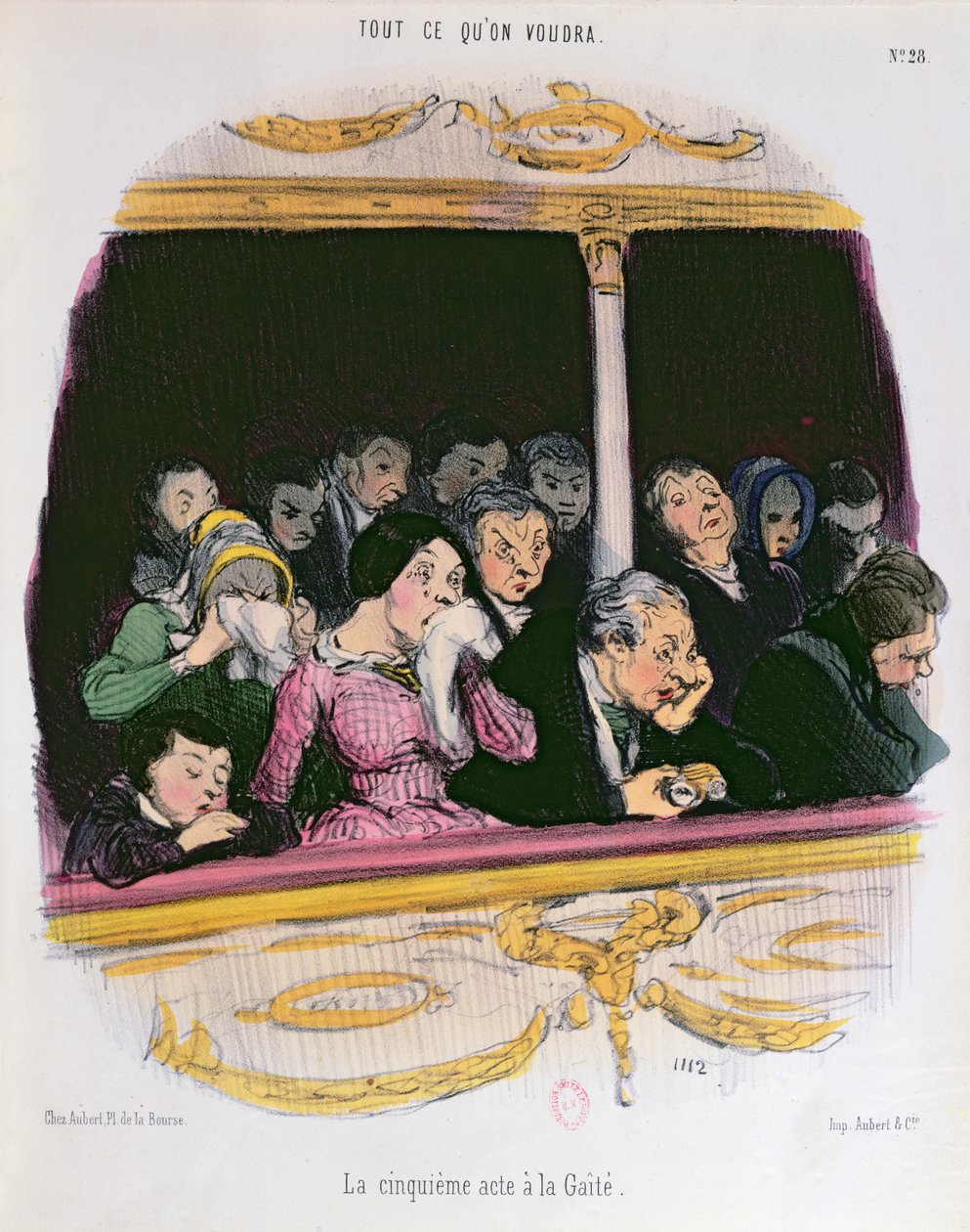 "Viides näytös Gaiety-teatterissa", 1800-luvun puoliväli. tekijältä Honoré Daumier