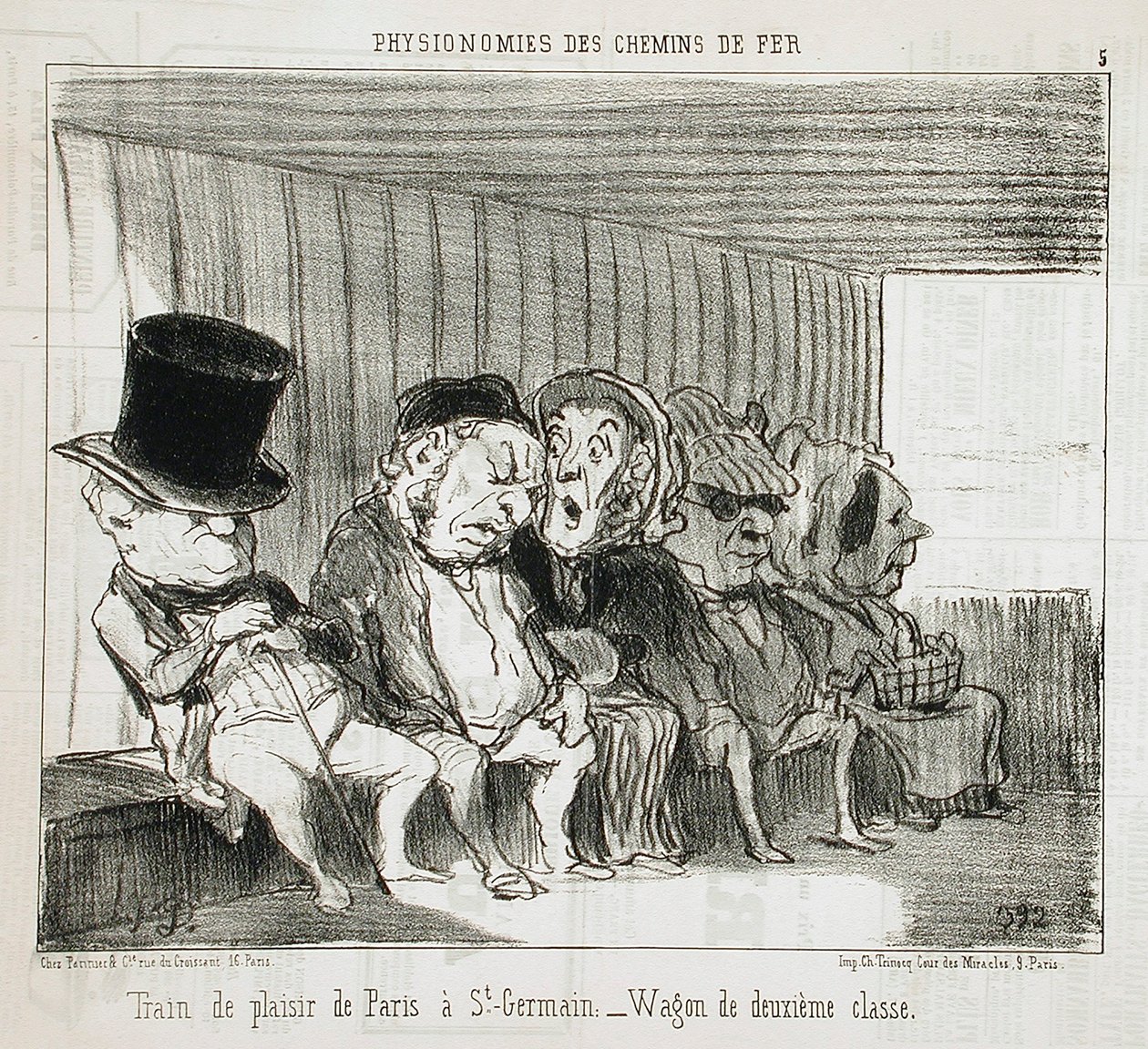 Plaisir-juna Pariisissa à St-Germain ... tekijältä Honoré Daumier