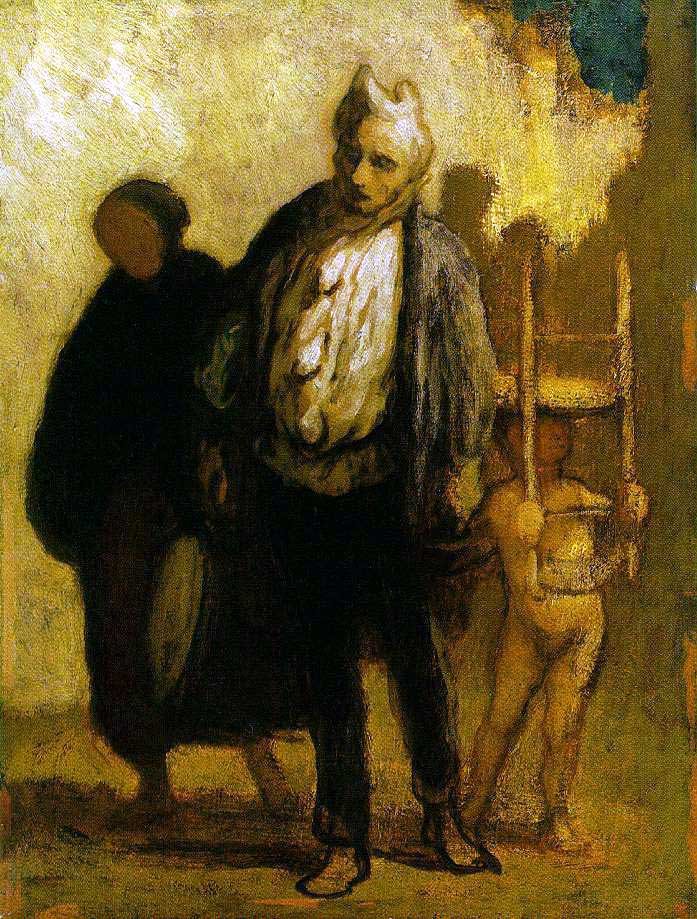Vaeltavat Saltimbanques tekijältä Honoré Daumier