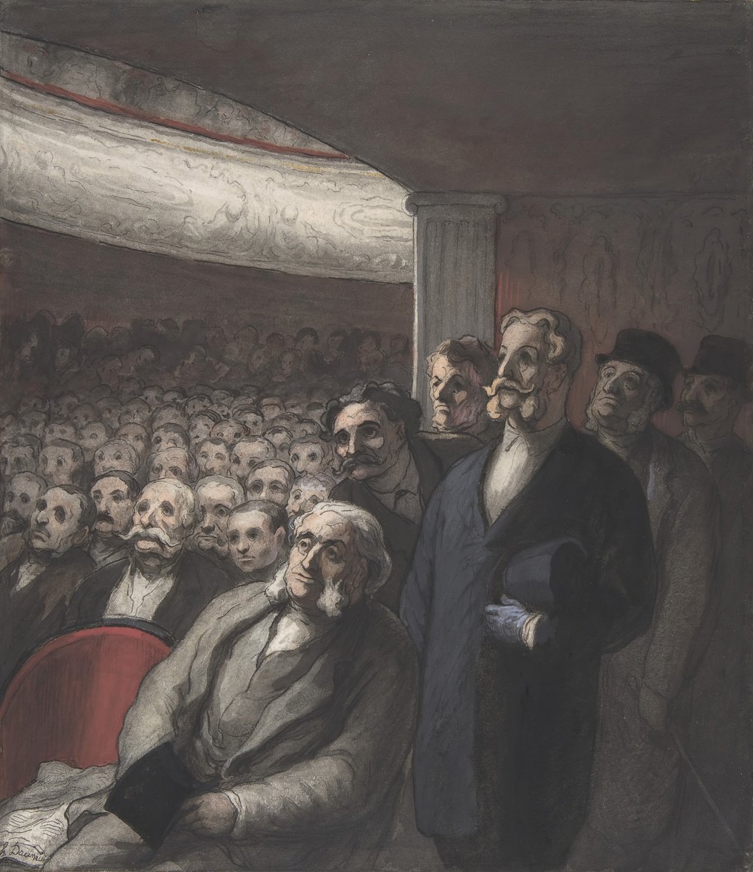 Teatteriyleisö, 1800-luku. tekijältä Honoré Daumier