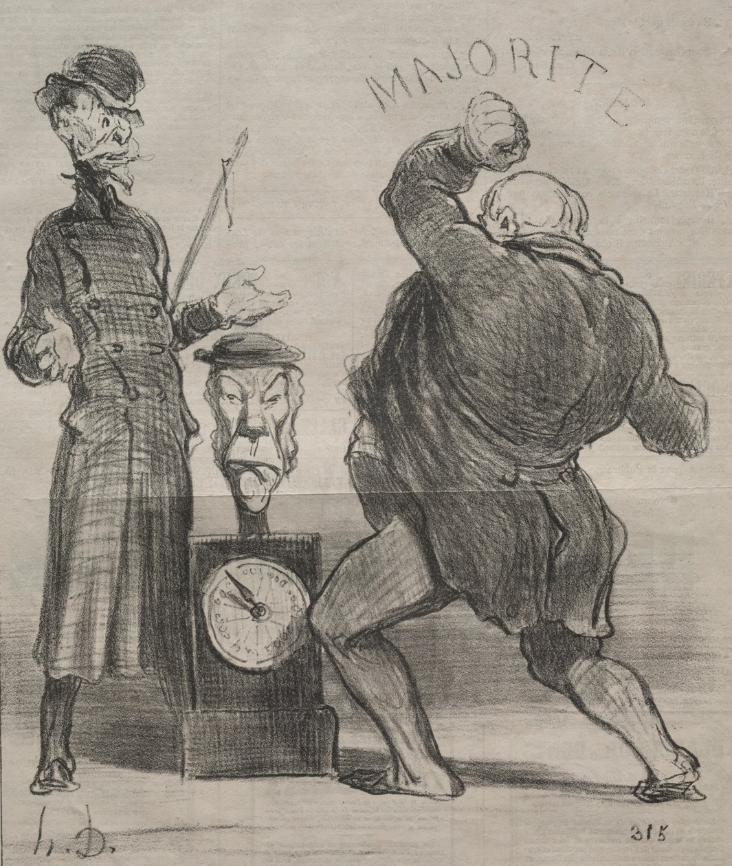 Todellisuudet (levy 183): Voimien kokeileminen tekijältä Honoré Daumier