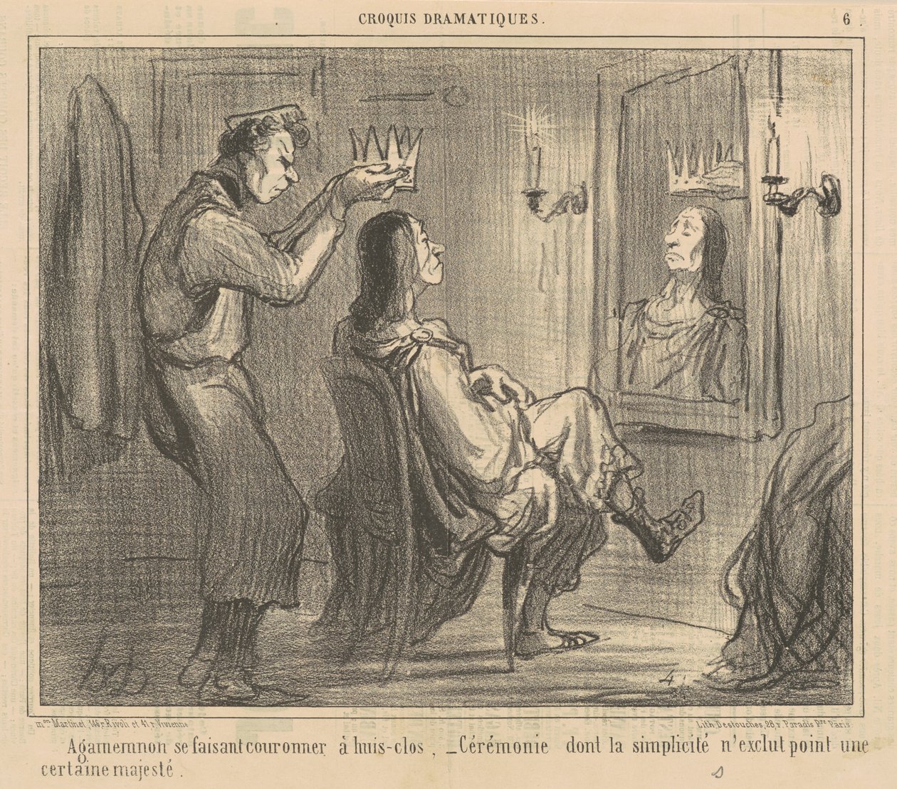 Agamemnon kruunataan suljettujen ovien takana tekijältä Honoré Daumier