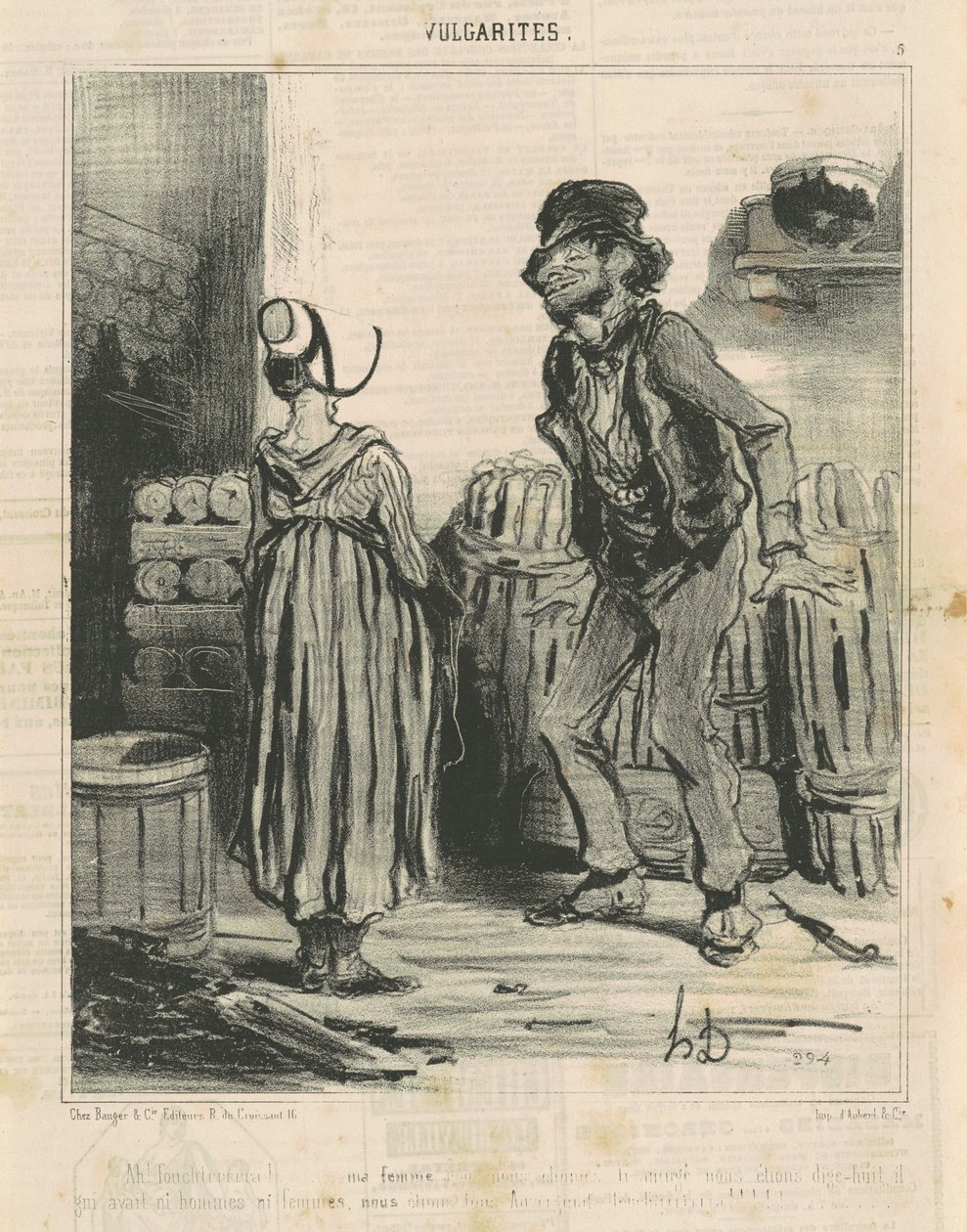 Ah! Fouchtra! ... Vaimoni ... tekijältä Honoré Daumier