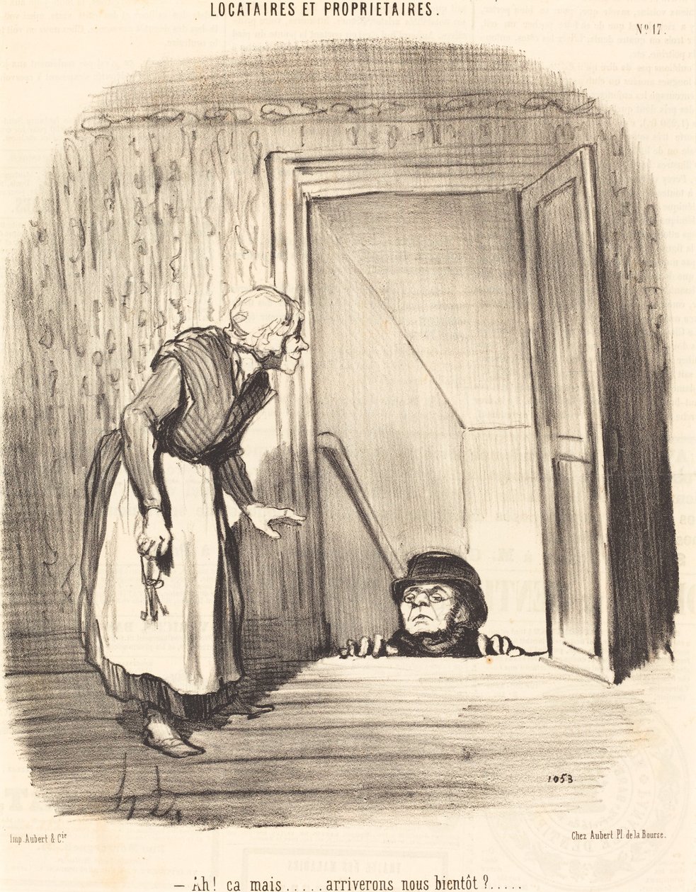 Ah! mutta... saavummeko pian? tekijältä Honoré Daumier