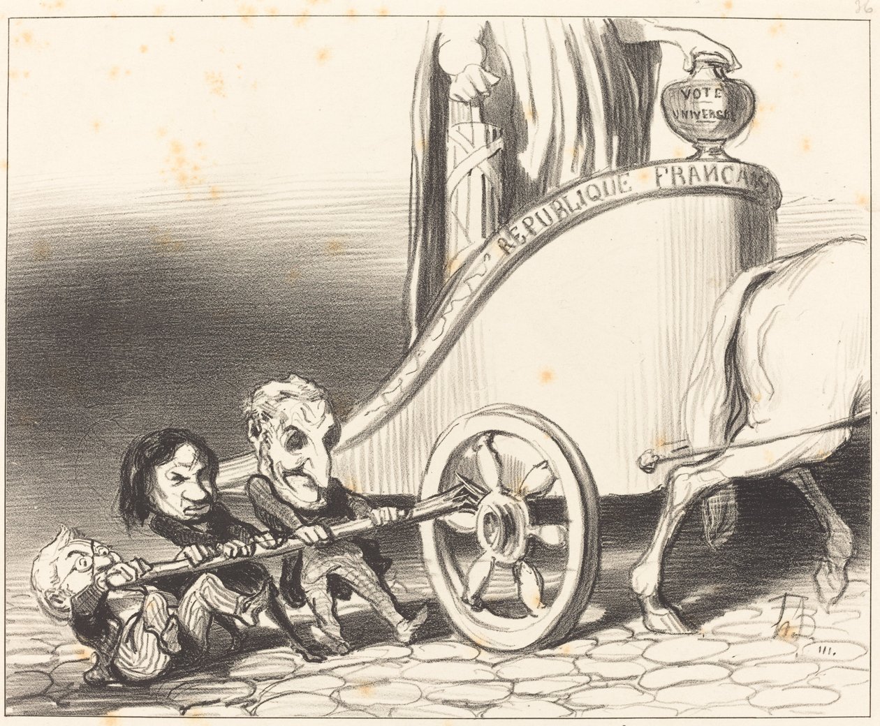 Tämä vaunu toimii aina... tekijältä Honoré Daumier