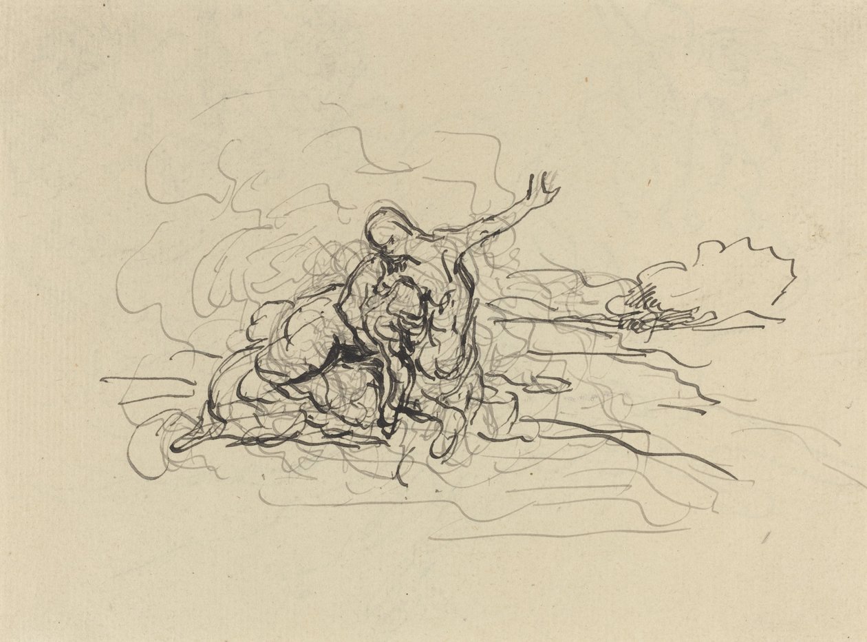 Kentauri kantaa naisen pois tekijältä Honoré Daumier