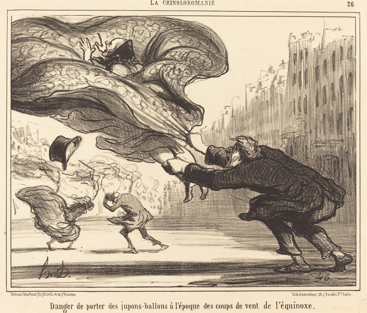 Vaara käyttää ilmapalloalushakkeja... tekijältä Honoré Daumier