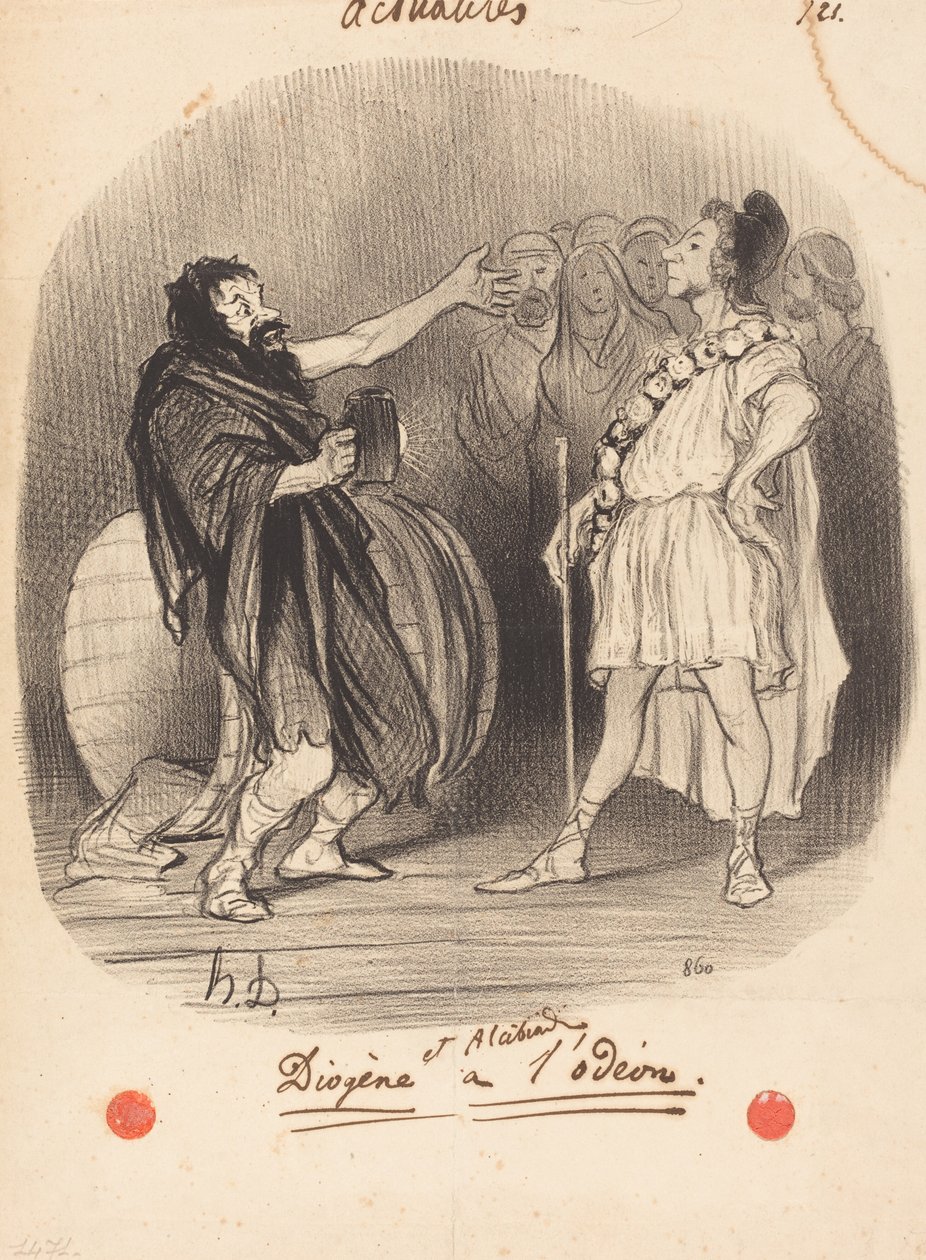 Diogenes ja Alkibiades Odéonissa tekijältä Honoré Daumier