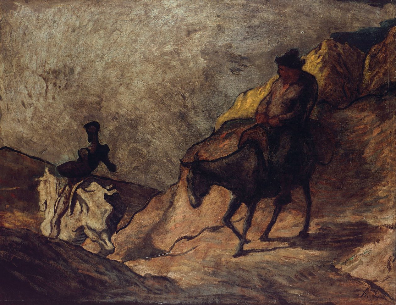 Don Quichotte ja Sancho Panza tekijältä Honoré Daumier