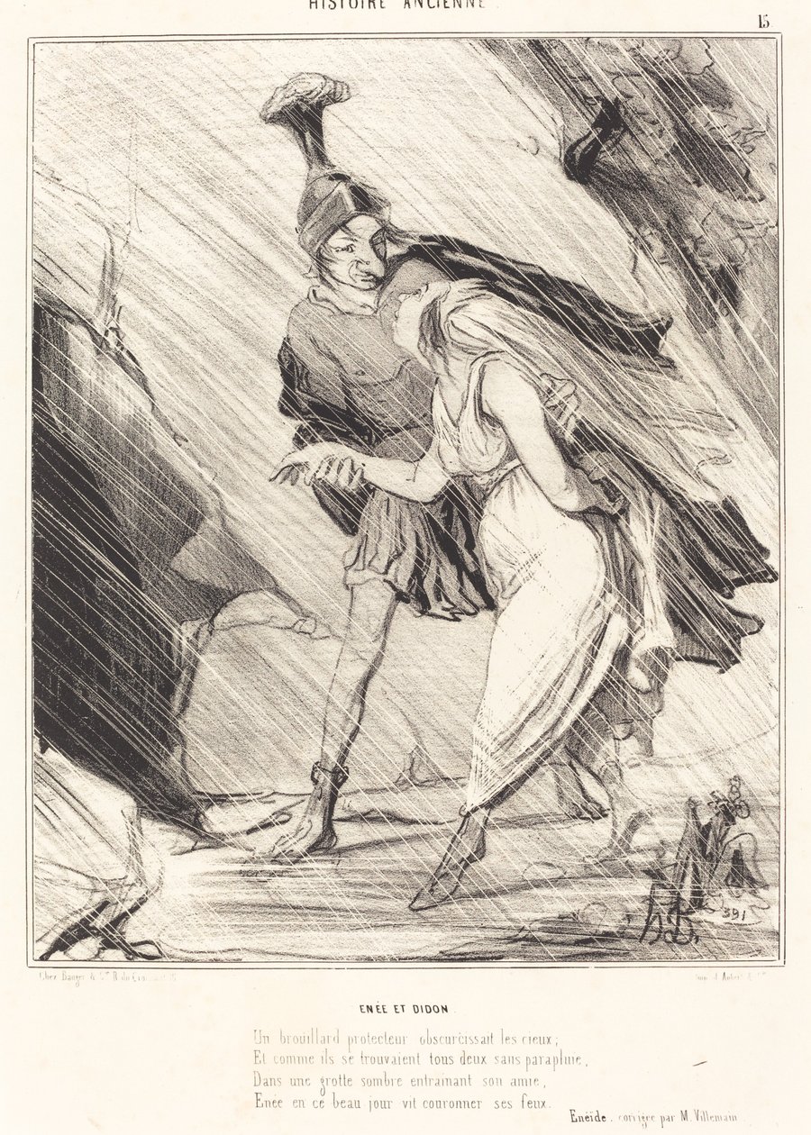 Aeneas ja Dido tekijältä Honoré Daumier