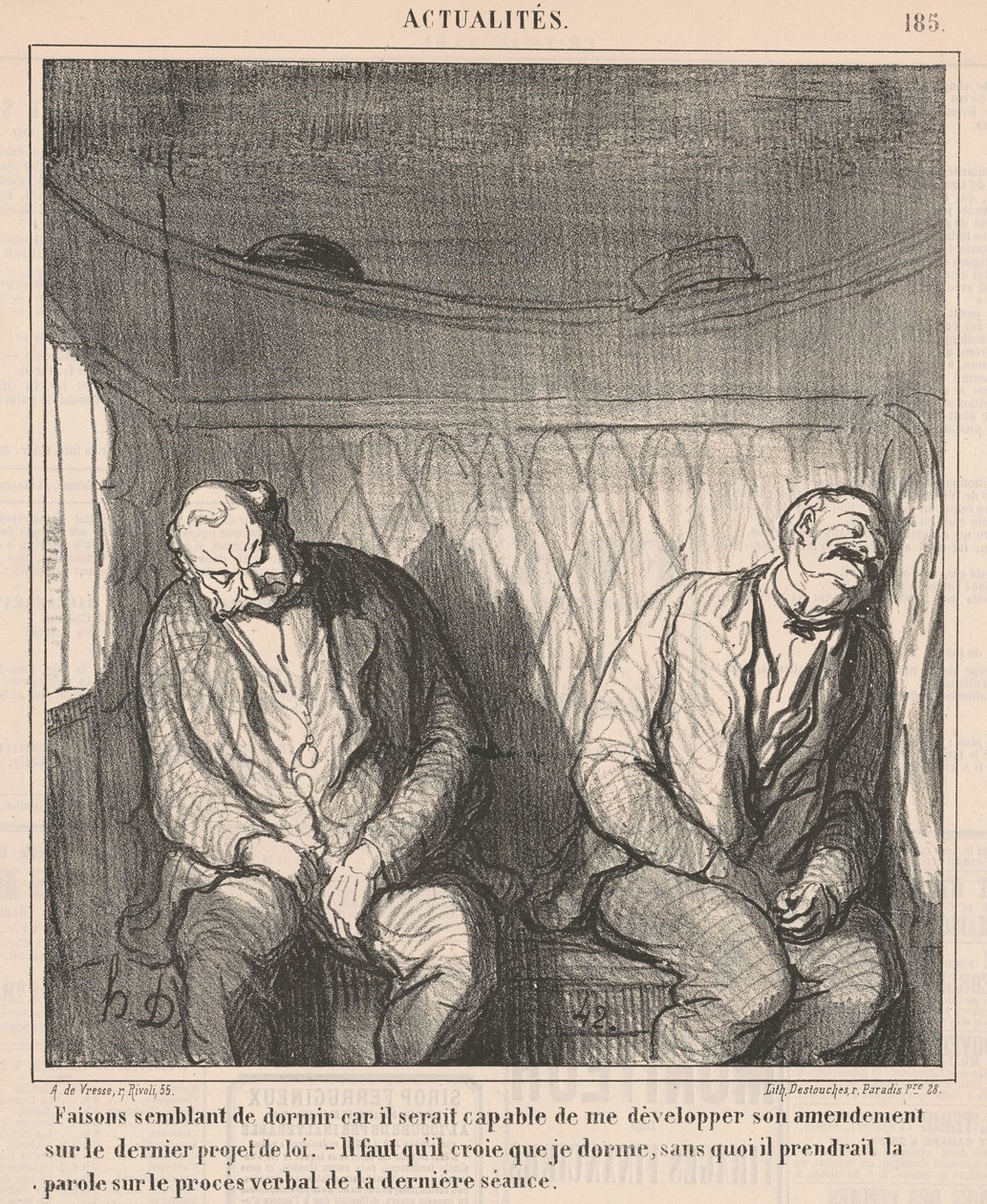 Teeskennetään nukkuvamme... tekijältä Honoré Daumier