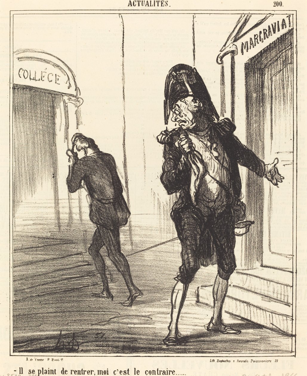 Hän valittaa kotiin tulemisesta... tekijältä Honoré Daumier