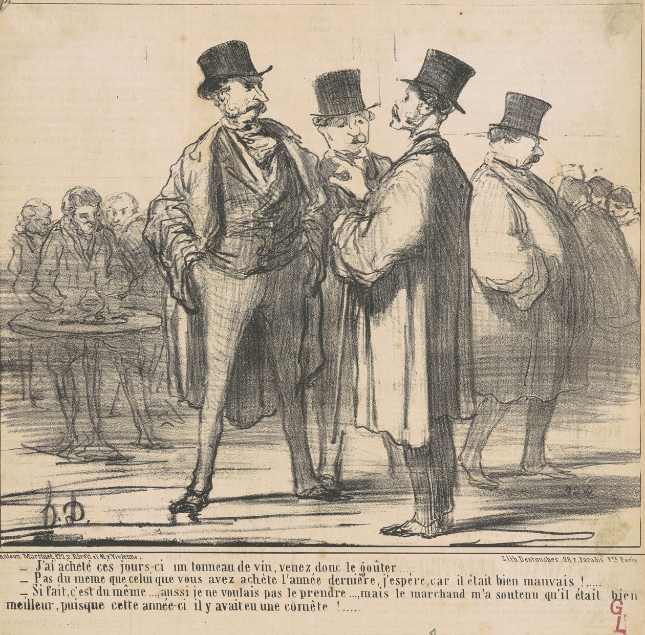 Ostin... tynnyrin viiniä... tekijältä Honoré Daumier