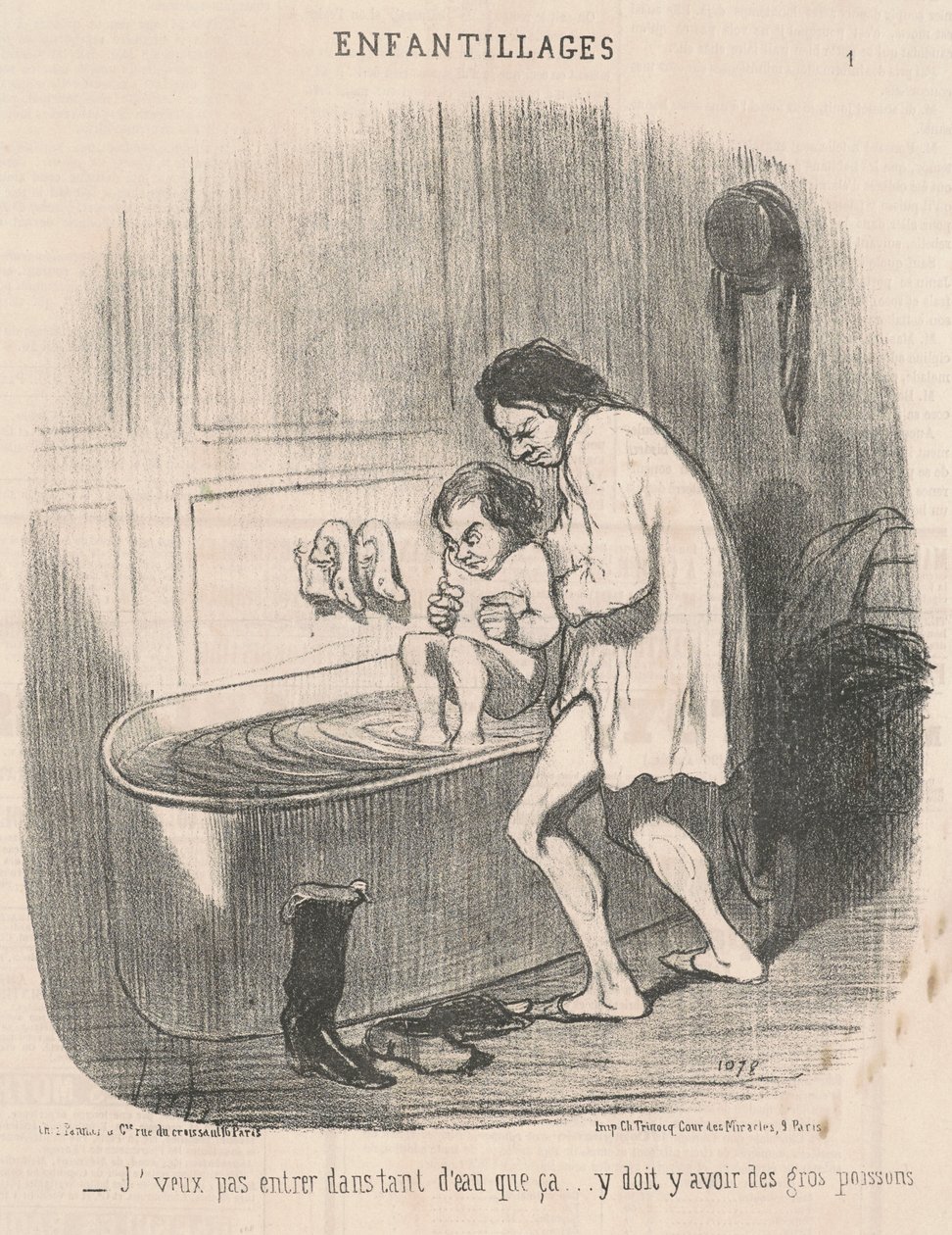 En halua joutua niin paljon veteen... tekijältä Honoré Daumier