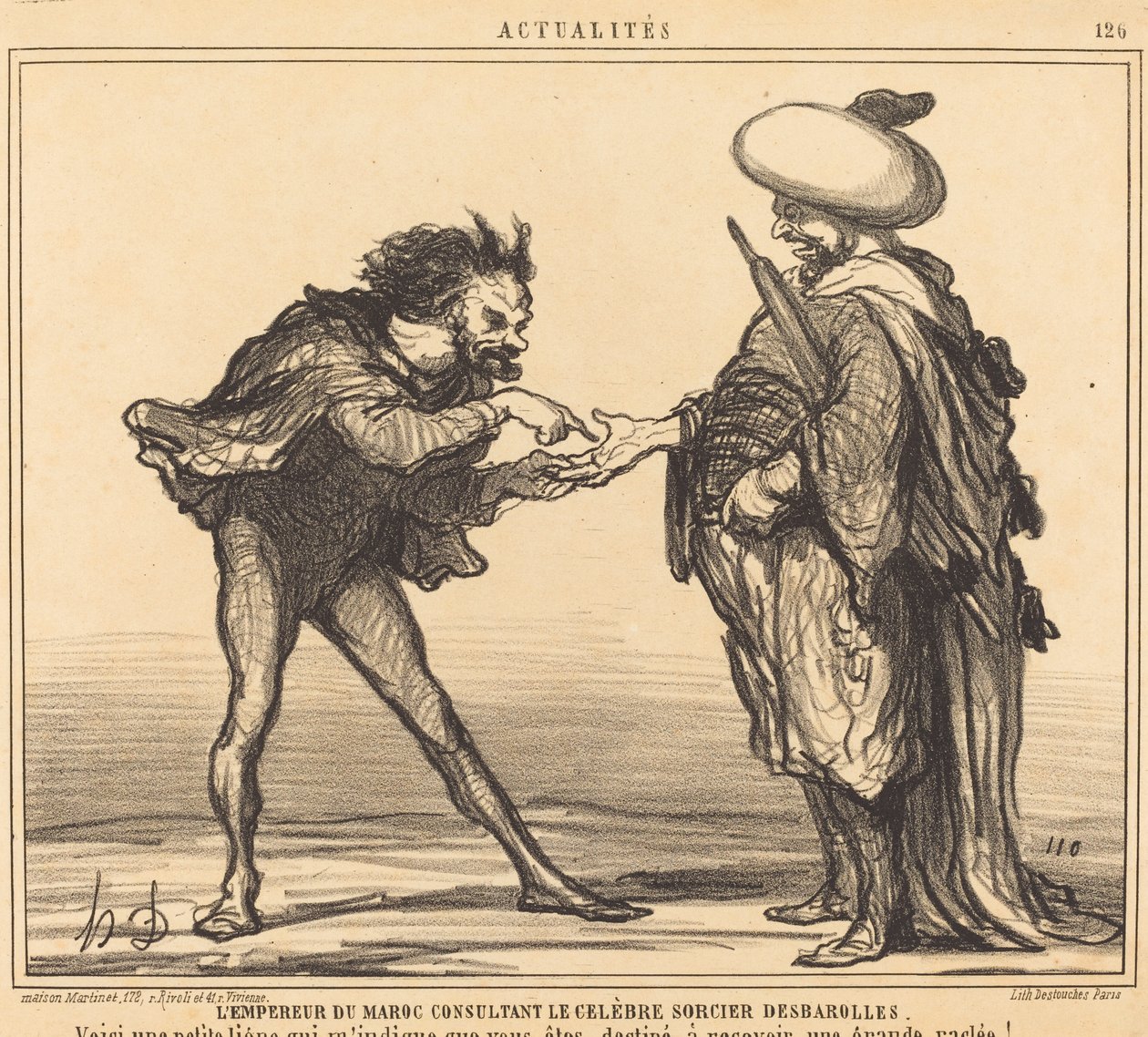 Marokon keisari neuvoo... Desbarolles tekijältä Honoré Daumier