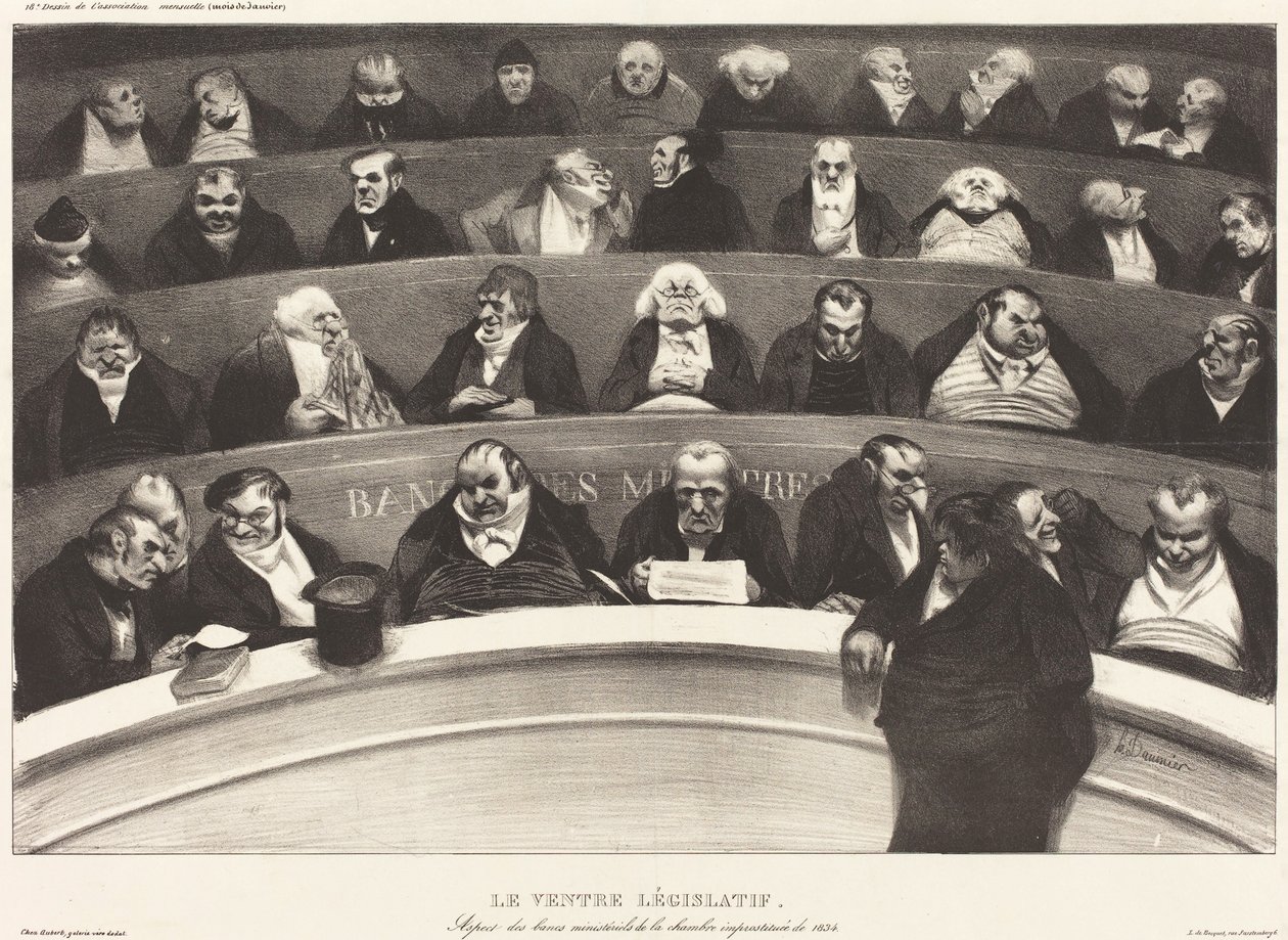 Le Ventre Législatif (Lakisääteinen vatsa) tekijältä Honoré Daumier