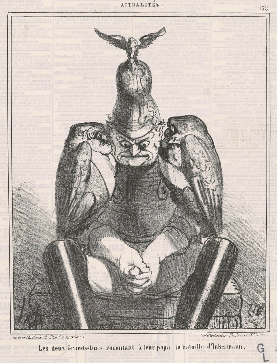 Kaksi suurherttua kertomassa ...Inkermannista tekijältä Honoré Daumier
