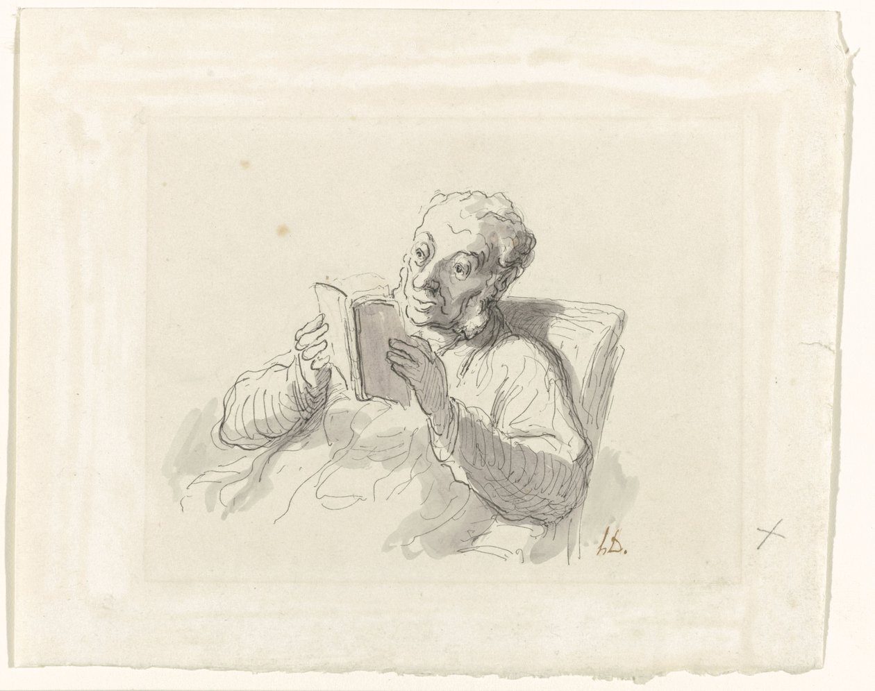 lukeva mies tekijältä Honoré Daumier
