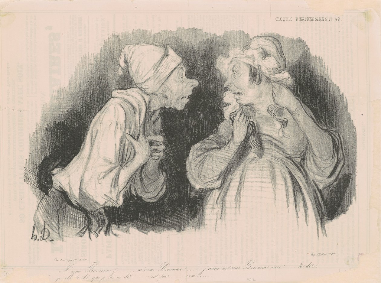 Rouva Bonneau... Rakastan rouva Bonneaua!... tekijältä Honoré Daumier