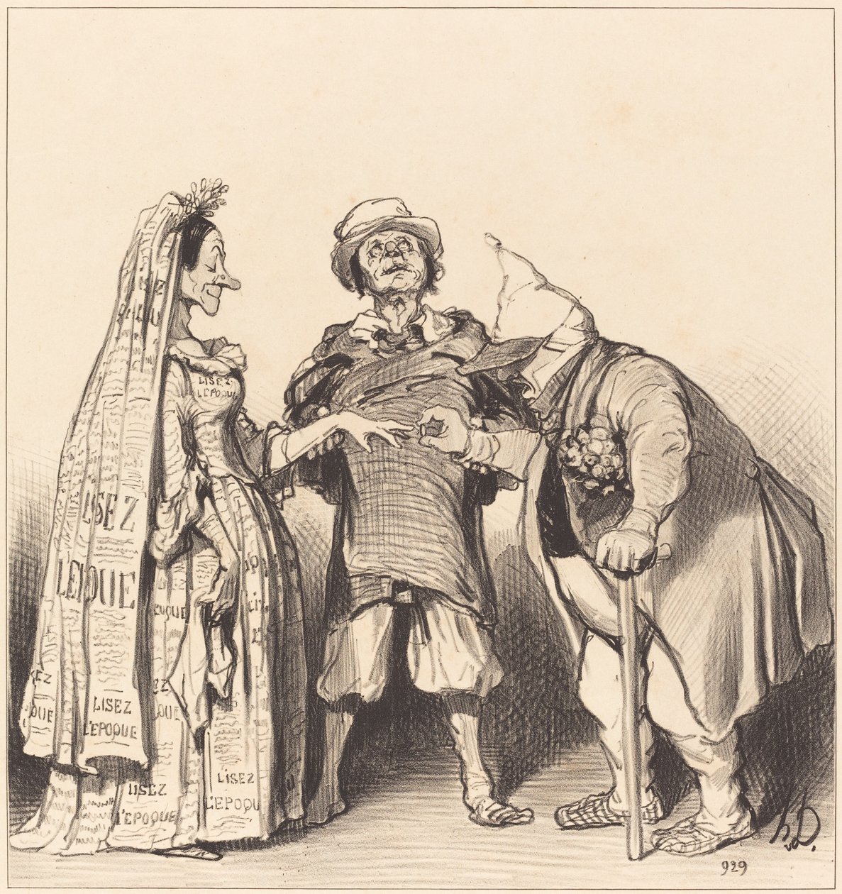Ajan ja perustuslain avioliitto tekijältä Honoré Daumier
