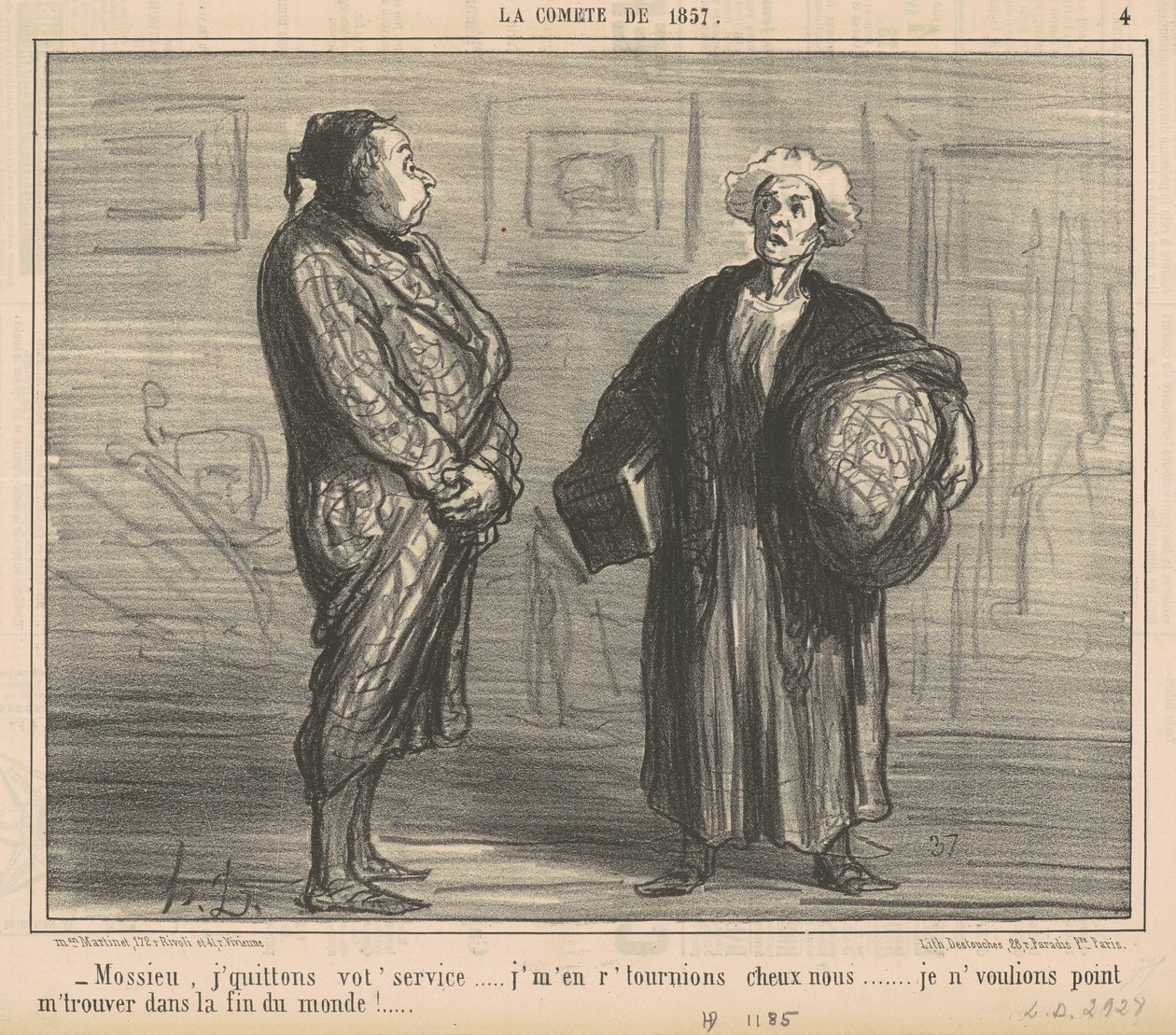 Mossieu, jätän palveluksesi... tekijältä Honoré Daumier