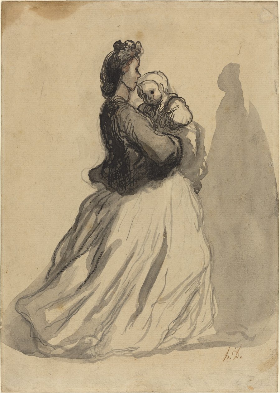Äiti ja Vauva tekijältä Honoré Daumier