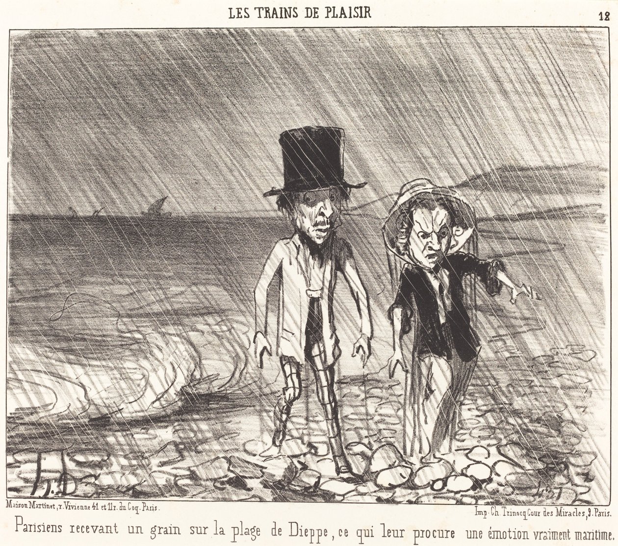Pariisilaiset saavat viljaa... tekijältä Honoré Daumier