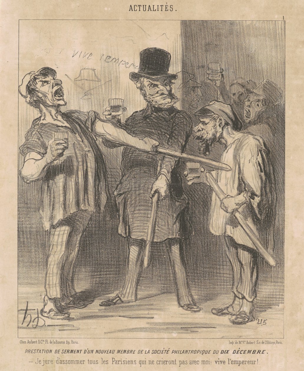 Edu ... jäsenelle ... 10. joulukuuta ... tekijältä Honoré Daumier