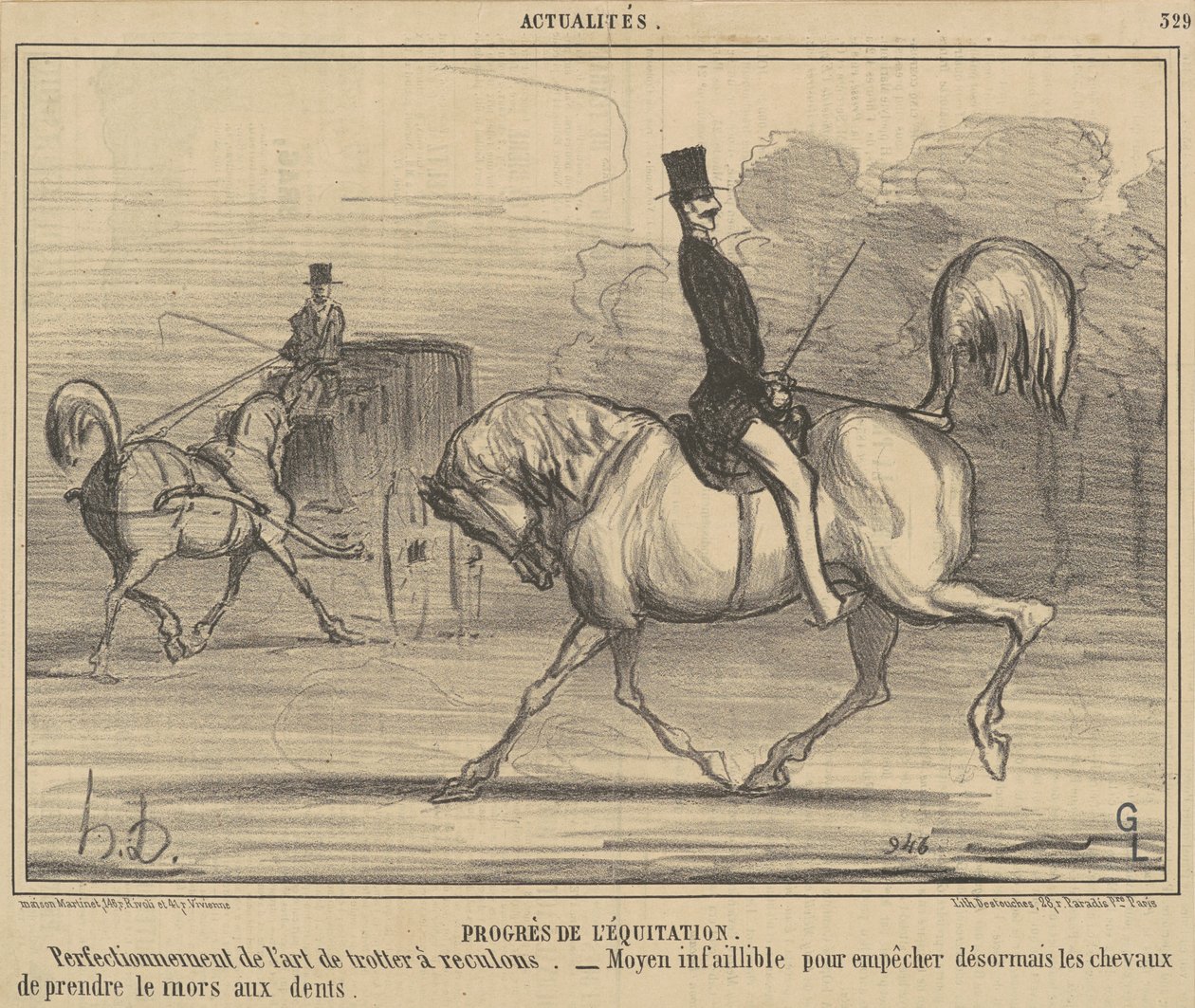 Ratsastustaidon edistyminen tekijältä Honoré Daumier