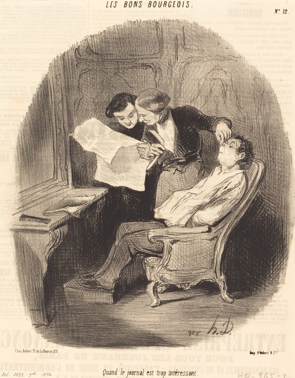 Kun sanomalehti on liian mielenkiintoinen tekijältä Honoré Daumier