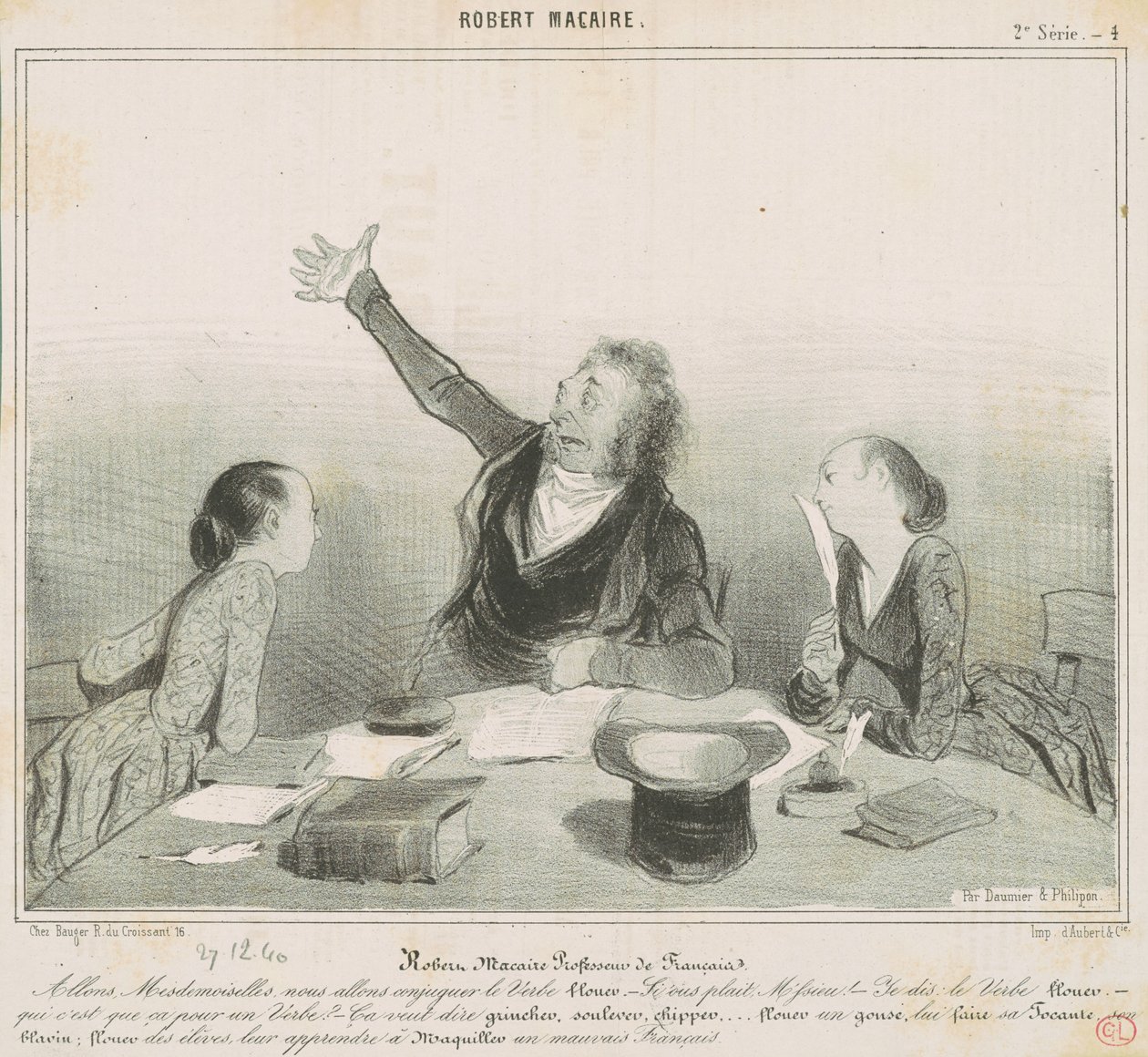 Robert Macaire ranskan opettaja tekijältä Honoré Daumier