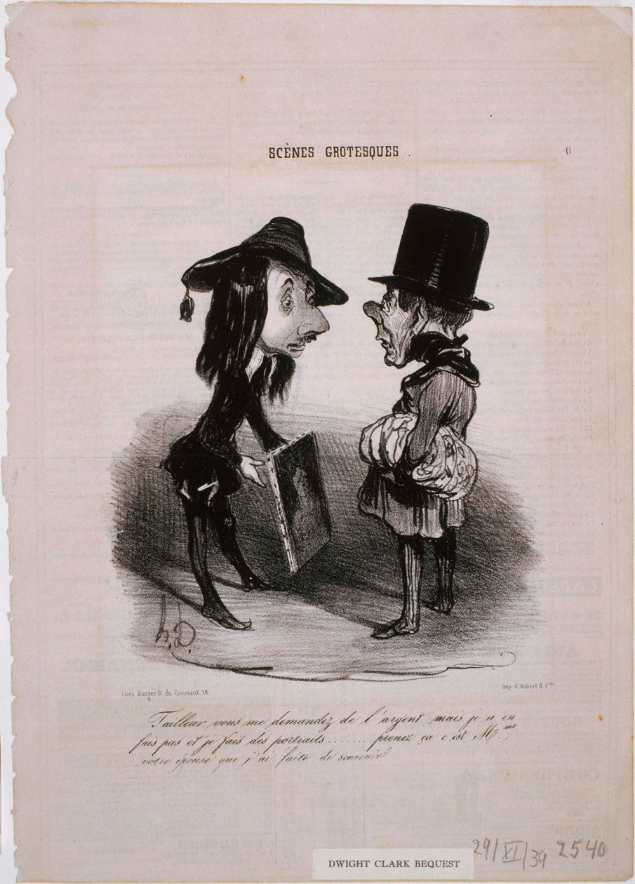 Groteskit kohtaukset: Räätäli...Ota tämä... tekijältä Honoré Daumier
