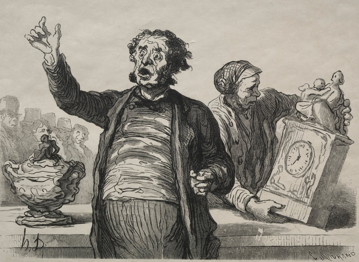 Huutokauppahuone: The Town Crier. tekijältä Honoré Daumier