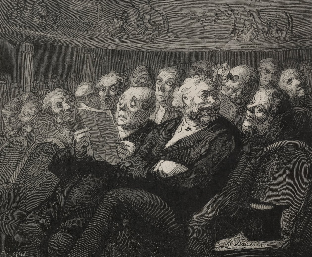 Teatteri: Orchestra Pit. tekijältä Honoré Daumier