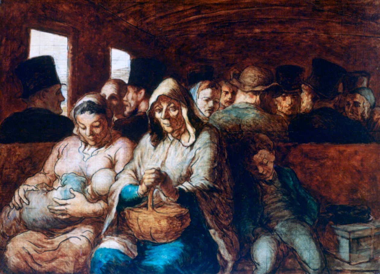 Kolmannen luokan vaunut, c1863-1865 tekijältä Honoré Daumier