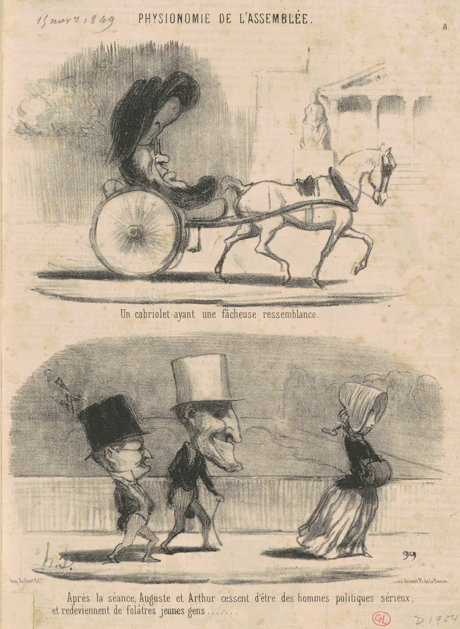 Valitettavan samankaltainen avoauto... tekijältä Honoré Daumier